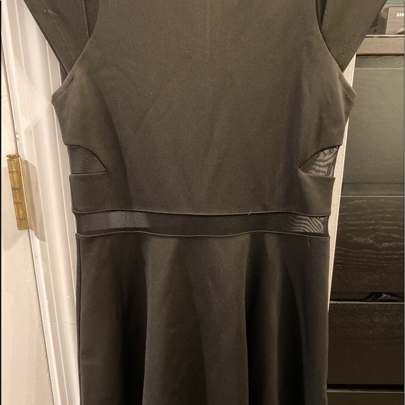 Elisa B size 12 black flowy formal dress with mesh cutouts - Picture 3 of 7